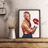 Tableau boxe Tyson Power, avec cadre aluminium