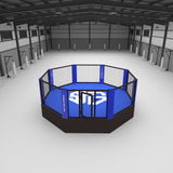 Cage MMA de 7m sur podium de 100cm pour le Strong Fight Gym