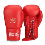 Gants de boxe à lacets, compétition, rouge