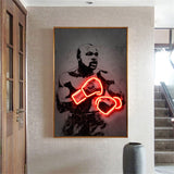 Tableau Floyd Mayweather (néon) avec cadre aluminium