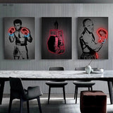 Tableau Mike Tyson (néon) sur mur salle de conférence