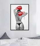 Tableau boxeuse sexy (gants rouge)