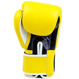 Gants de boxe FAIRTEX (jaune), en cuir véritable