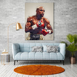 Tableau TMT Mayweather, accroché au dessus du canapé