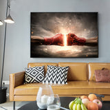 Tableau boxe le choc des Titans, dans grand salon