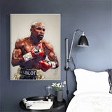 Tableau TMT Mayweather, affiché au dessus de son bureau