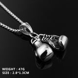 Pendentif gants de boxe argent, dimensions