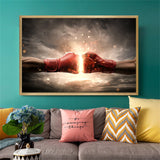 Tableau boxe le choc des Titans, accroché dans salon