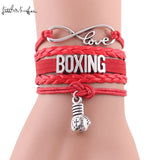 Bracelet boxing, breloque en cuir