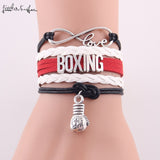 Bracelet boxing, blanc, rouge, noir