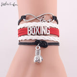Bracelet boxing, blanc, rouge, noir