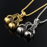 Pendentif gants de boxe argent et or