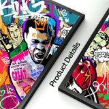 Tableau Street Art Mohamed Ali, détail cadre