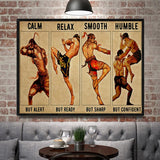 Tableau Muay Thai, au dessus du canapé