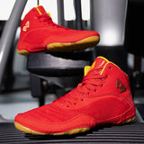 Chaussure de boxe anglaise 2023, vue commerciale (version rouge)