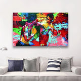 Tableau Rocky vs Apollo du combat secret entre les deux boxeurs