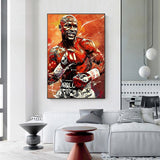 Tableau boxe Mayweather dans grand salon