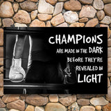 Tableau en noir et blanc avec citation