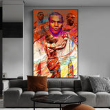 Tableau boxe Mike Tyson forever affiché au dessus du canapé
