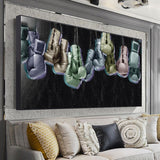 Tableau boxe XXL dans grand salon