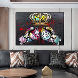 Tableau boxe 2023, accroché dans grand salon