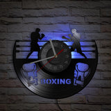 Décoration boxe - horloge murale vinyle rétroéclairée