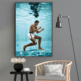 Tableau Mohamed Ali piscine, accroché dans Hall d'entrée