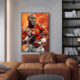 Tableau Mayweather suspendu sur mur du salon