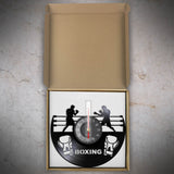 Décoration boxe - horloge murale vinyle rétroéclairée, emballage adapté