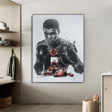 Tableau boxe Mohamed Ali accroché au mur