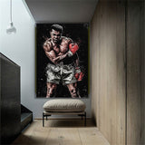 Tableau boxe Cassius Clay dans escalier