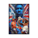 Tableau boxe Anthony Joshua vs Wladimir Klitschko (uppercut) toile artistique uniquement