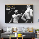 Tableau boxe WTF UFC, avec citation de Nate Diaz