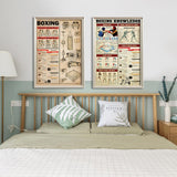 Tableau Boxing Knowledge affiché au dessus du lit