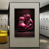 Tableau gants de boxe rose