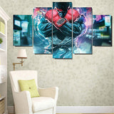 Tableau boxe Hulk en gants de boxe se préparant au combat (affiché dans un cabinet)