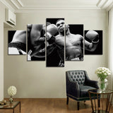 Tableau 5 pièces Mike Tyson accroché dans salon