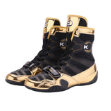 Chaussures de boxe anglaise mi haute, doré