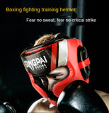 Casque de boxe porté par un boxeur