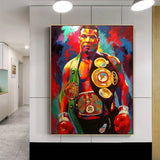 Tableau boxe Mike Tyson affiché sur un mur du bureau