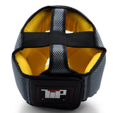 Casque de boxe noir, en Mesh, anti transpiration, vue de dessus