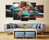 Tableau boxe 5 pièces d'une boxeuse manga