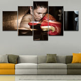 Tableau boxe boxeuse, en honneur aux pratiquantes de boxe anglaise (affiché dans salon)