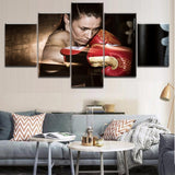 Tableau boxe boxeuse, en l'honneur de la boxe féminine (affiché dans salon)