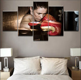 Tableau boxe boxeuse, en honneur aux pratiquantes de boxe anglaise (affiché dans chambre)