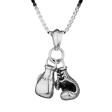 Pendentif gants de boxe argent