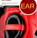 Casque de boxe rouge, oreille en sécurité