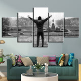 Tableau boxe Rocky Steps affiché dans salon