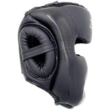 Casque de boxe noir, vue latérale