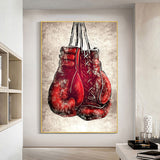 Tableau gants de boxe rouge